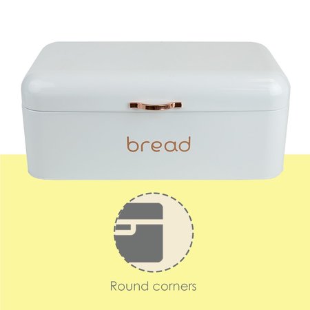 Hds Trading Grove Bread Box, White ZOR96010
